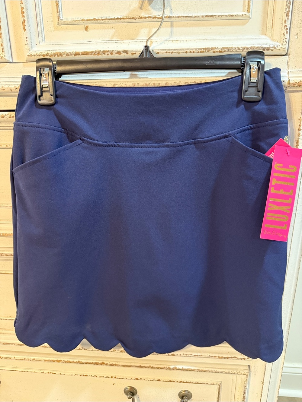 Lilly Pulitzer Navy Monica Scallop Skort Sz 0 NWT